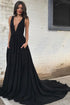 Chiffon Prom Gowns 2020 Plunge V-Neck Long Party Dress